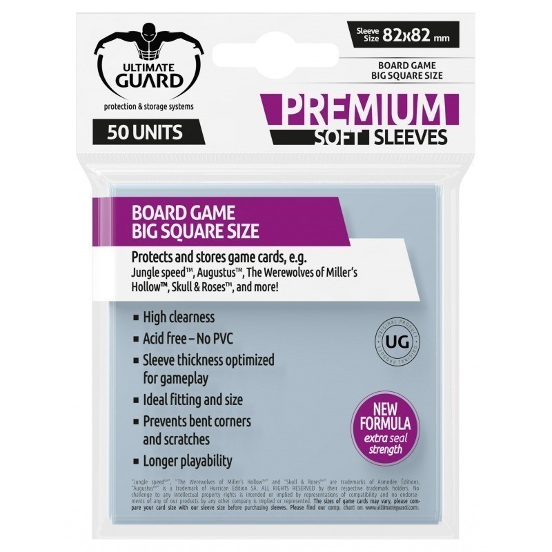 Protège-cartes Ultimate Guard transparente Premium Big Square Protège-cartes Ultimate Guard transparente Premium Big Square