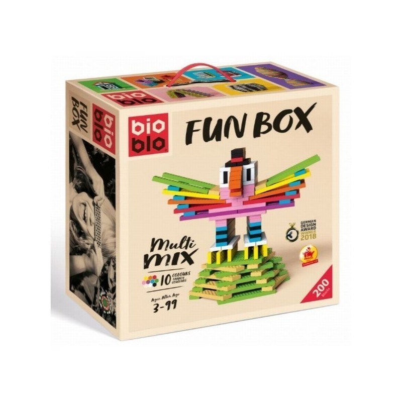 BIOBLO Fun box 200 briques 10 couleurs BIOBLO Fun box 200 briques 10 couleurs