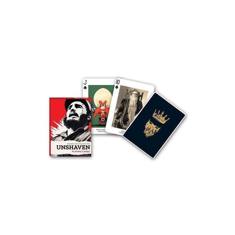 Jeu de cartes Piatnik de 54 cartes illustrés Unshaven Jeu de cartes Piatnik de 54 cartes illustrés Unshaven