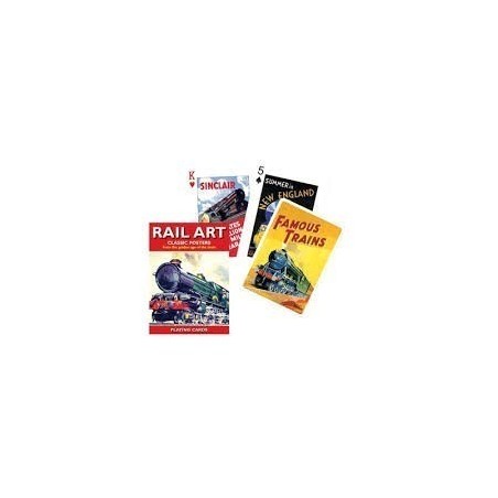 Jeu de cartes Piatnik de 54 cartes illustrés Rail Art