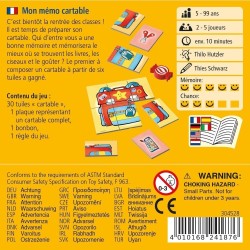 Jeux de société - Mon mémo cartable
