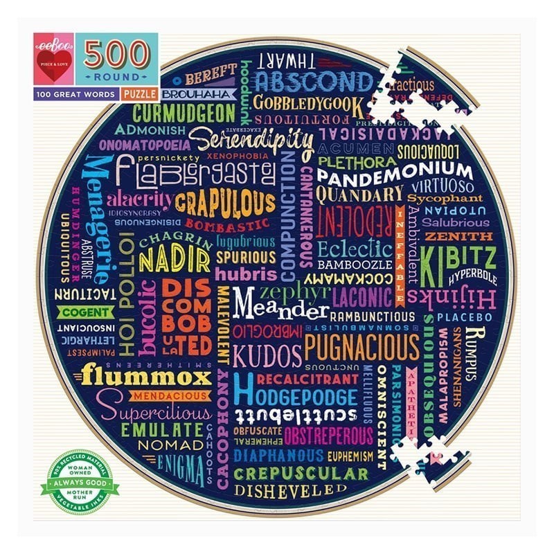 Puzzle Eeboo : 100 Great Words - 500 Pièces Puzzle Eeboo : 100 Great Words - 500 Pièces
