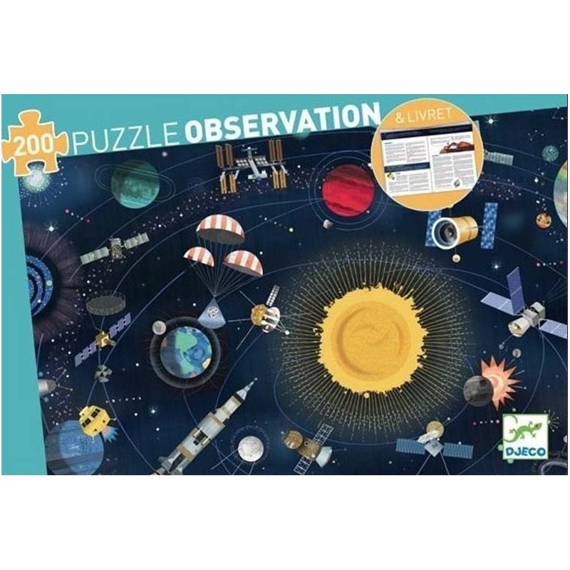 Puzzle Djeco Observation - L’Espace + Livret - 200 pièces Puzzle Djeco Observation - L’Espace + Livret - 200 pièces