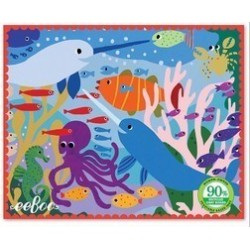 Mini Puzzle Retro - Narval et Poissons - 36 pièces