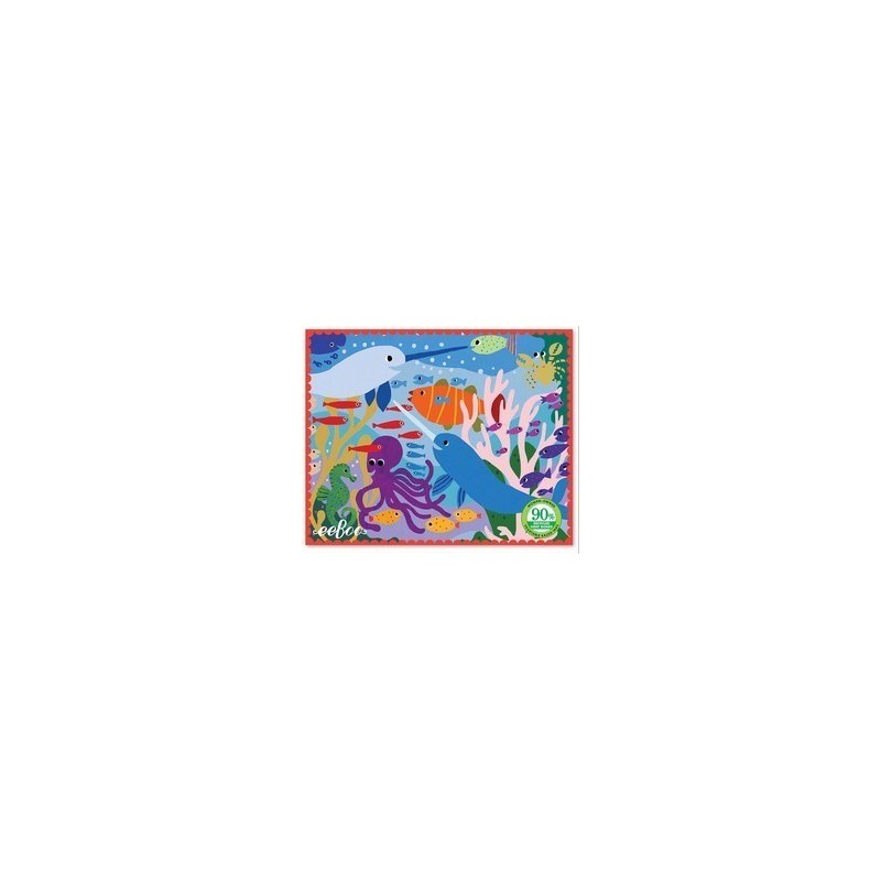 Mini Puzzle Retro - Narval et Poissons - 36 pièces Mini Puzzle Retro - Narval et Poissons - 36 pièces