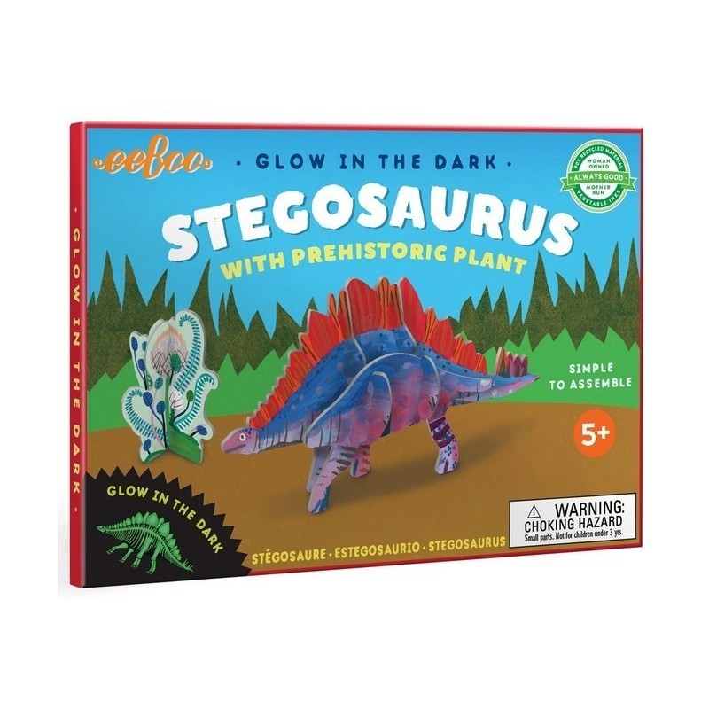 Dinosaures 3D - Stegosaure avec plantes préhistoriques Dinosaures 3D - Stegosaure avec plantes préhistoriques
