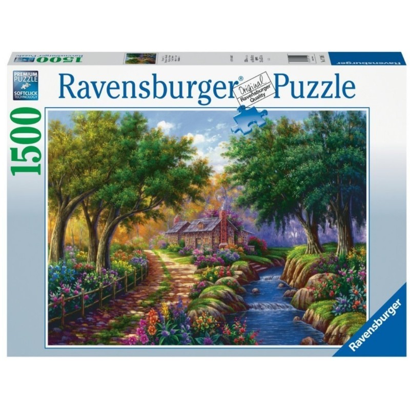 Puzzle Ravensburger : Cottage au bord de la rivière - 1500 pièces Puzzle Ravensburger : Cottage au bord de la rivière - 1500 pièces