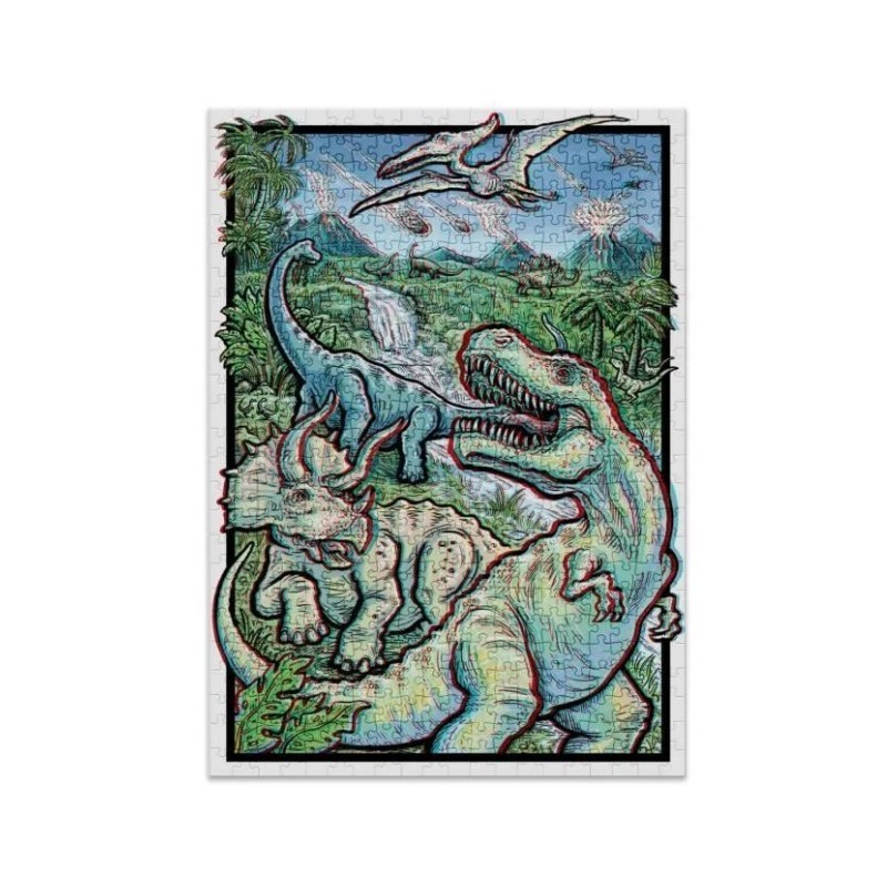 Puzzle Effet 3D - Dinosaurs - 500 Pièces Puzzle Effet 3D - Dinosaurs - 500 Pièces