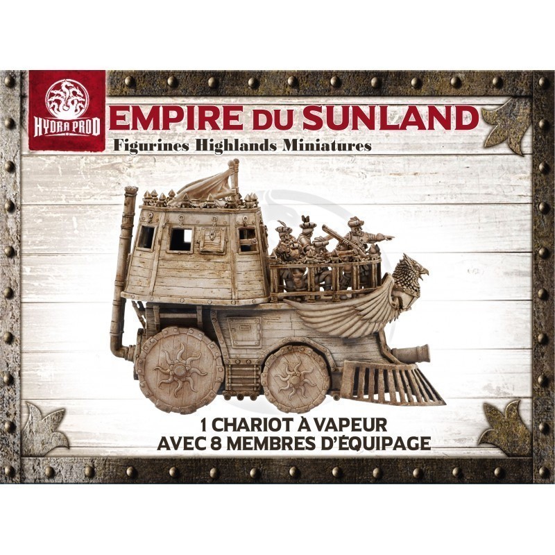Figurine à peindre : Chariot à vapeur avec 8 membres d'équipage Figurine à peindre : Chariot à vapeur avec 8 membres d'équipage