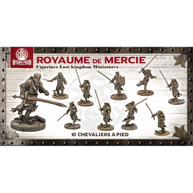Figurine à peindre : Régiment de 10 Chevaliers du royaume de Mercie à pieds Figurine à peindre : Régiment de 10 Chevaliers du royaume de Mercie à pieds