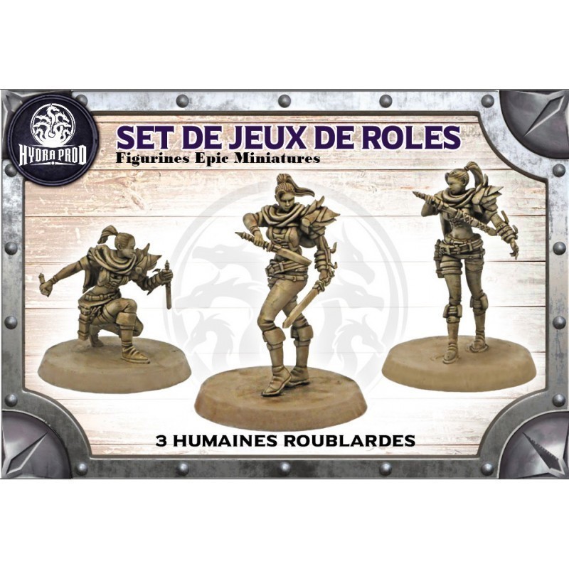 Figurine à peindre : 3 Humaines Roublardes Figurine à peindre : 3 Humaines Roublardes