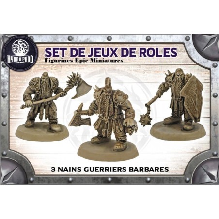 Figurine à peindre : 3 Nains Guerriers Barbares