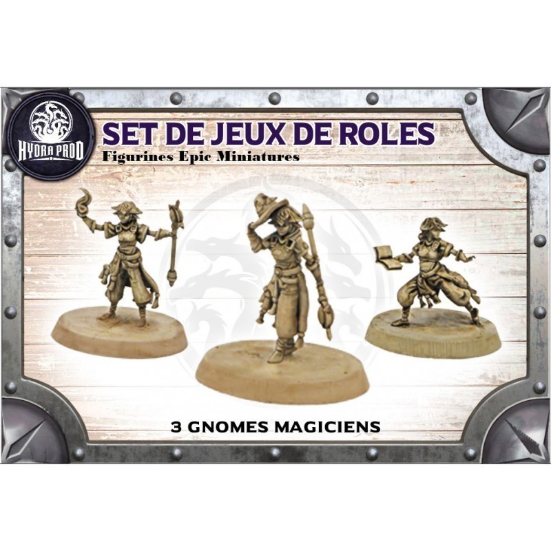 Figurine à peindre : 3 Gnomes Magiciens Figurine à peindre : 3 Gnomes Magiciens
