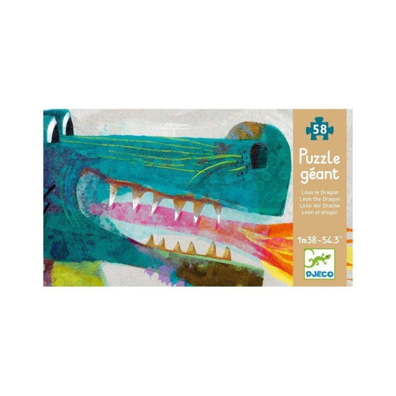 Puzzle Djeco Géant - Léon le dragon – 58 Pièces Puzzle Djeco Géant - Léon le dragon – 58 Pièces