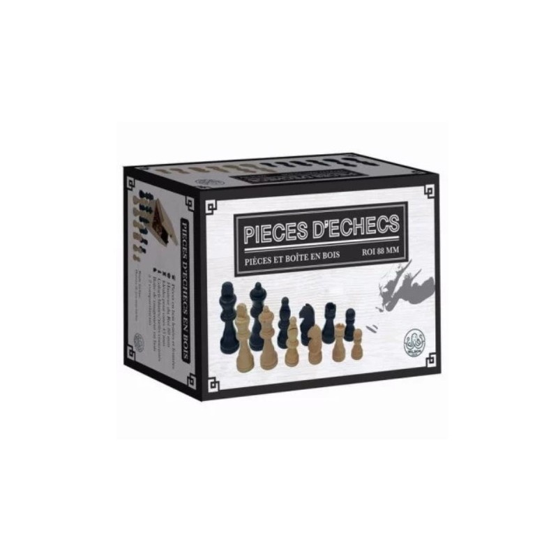 Coffret de pièces d’échecs en bois Coffret de pièces d’échecs en bois