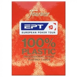 Fournier -  Poker - European Poker Tour - 100% plastique - Rouge