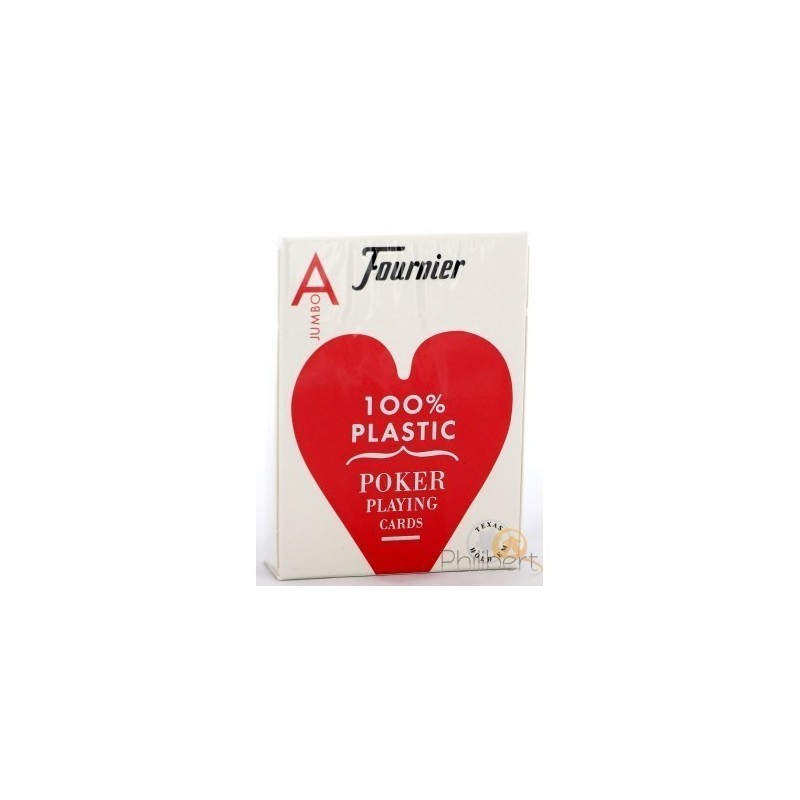 Cartes Poker - Fournier - 100% Plastique - Rouge Cartes Poker - Fournier - 100% Plastique - Rouge