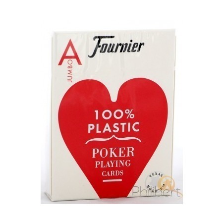 Cartes Poker - Fournier - 100% Plastique - Rouge