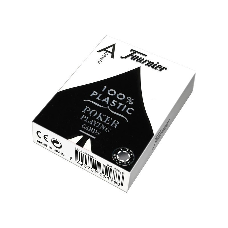 Cartes Poker - Fournier - 100% Plastique - Noir Cartes Poker - Fournier - 100% Plastique - Noir