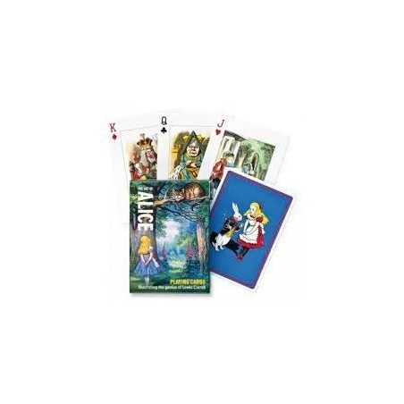 Jeu 54 cartes illustrés Piatnik - The Art of Alice