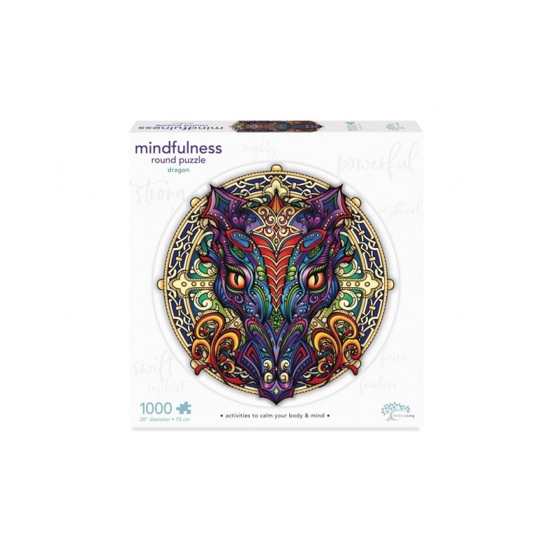 Puzzle Mindfulness Round Puzzle : Dragon - 1000 Pièces Puzzle Mindfulness Round Puzzle : Dragon - 1000 Pièces