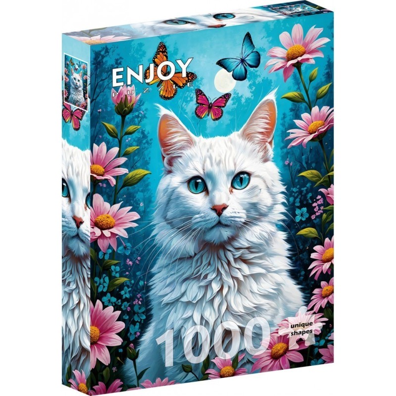 Puzzle Enjoy Puzzle : White Cat - 1000 Pièces Puzzle Enjoy Puzzle : White Cat - 1000 Pièces