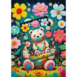 Puzzle Enjoy Puzzle : Flower Teddy Bear - 1000 Pièces