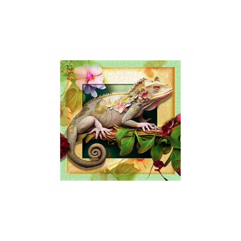 Puzzle Wooden City : Chameleon and Flowers - 505 Pièces Puzzle Wooden City : Chameleon and Flowers - 505 Pièces