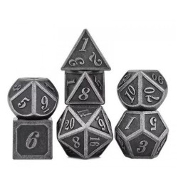 Set de 7 dés en métal - Outlined Silver