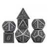 Set de 7 dés en métal - Outlined Silver