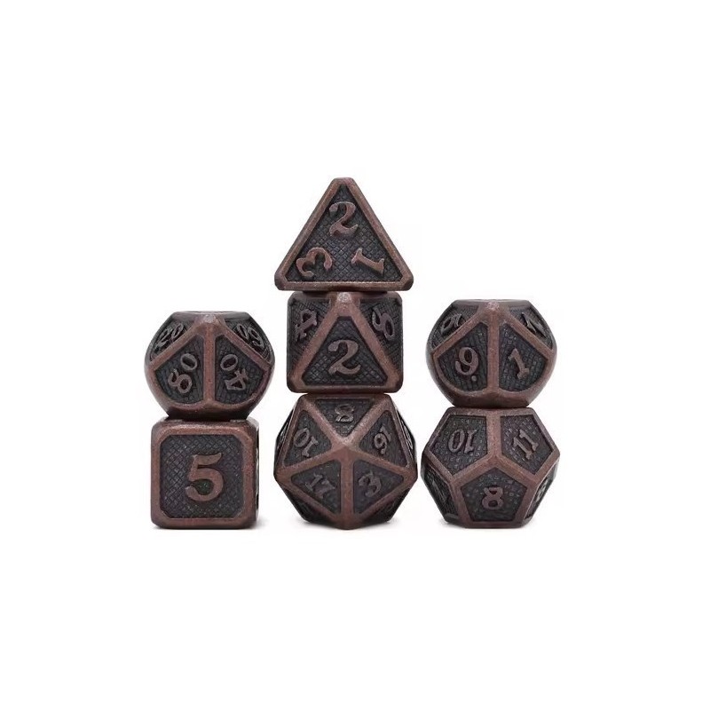 Set de 7 dés en métal - Solid Bronze Set de 7 dés en métal - Solid Bronze