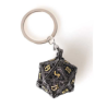 Accessoires - Porte clé - D20 - Avec lot de 7 mini dés métal 5mm dans boite métal