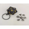 Accessoires - Porte clé - D20 - Avec lot de 7 mini dés métal 5mm dans boite métal