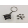 Accessoires - Porte clé - D6 - Avec lot de 7 mini dés métal 5mm dans boite métal