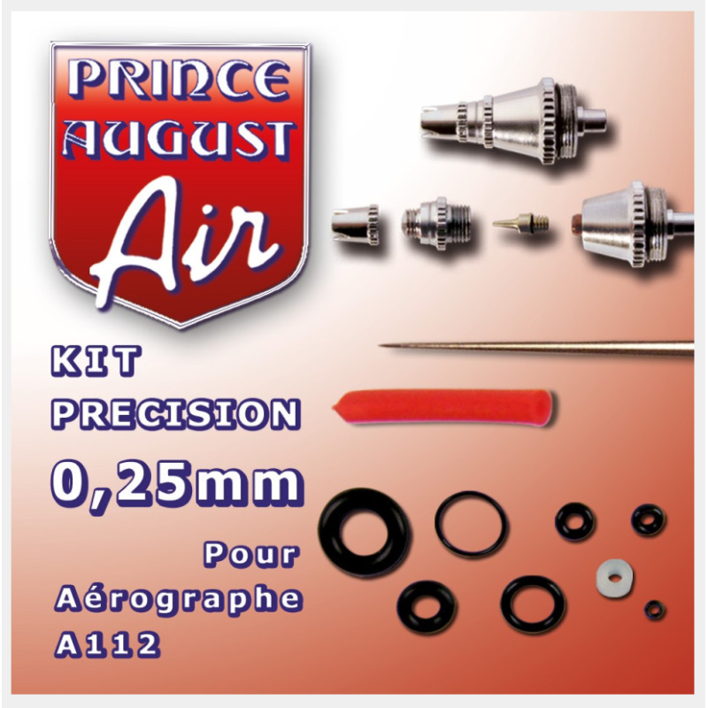Prince August - Kit de précision 0.25mm pour aérographe A112 Prince August - Kit de précision 0.25mm pour aérographe A112
