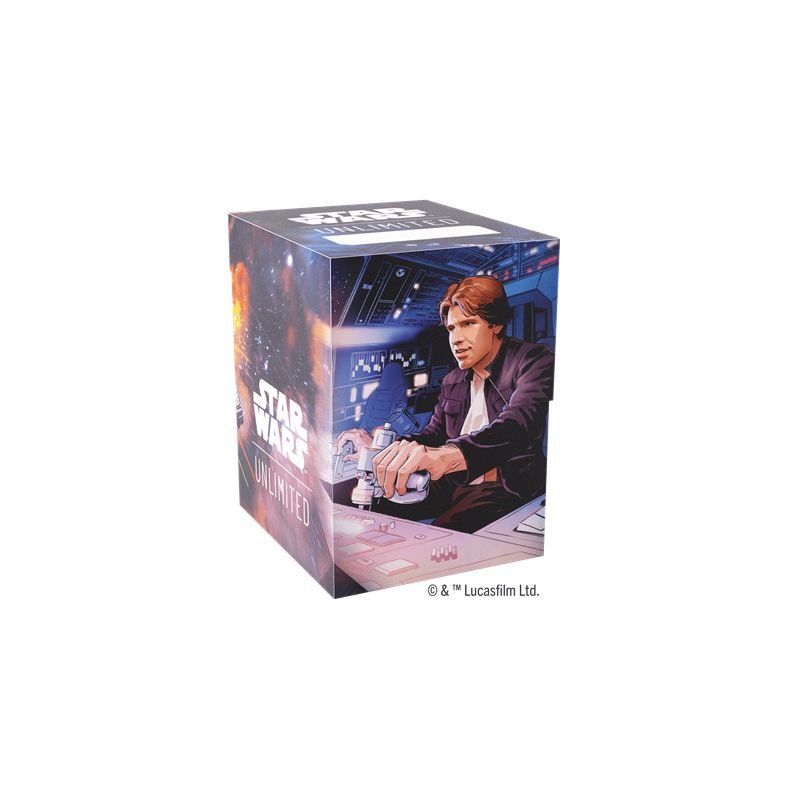 Deck Box Boite de Rangement Gamegenic Illustrée Star Wars Unlimited : Soft Crate : Han Solo/Millenium Falcon