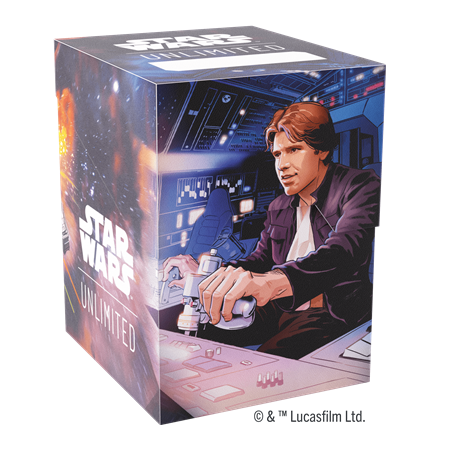 Deck Box Boite de Rangement Gamegenic Illustrée Star Wars Unlimited : Soft Crate : Han Solo/Millenium Falcon