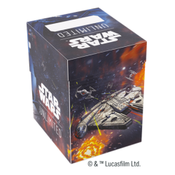Deck Box Boite de Rangement Gamegenic Illustrée Star Wars Unlimited : Soft Crate : Han Solo/Millenium Falcon