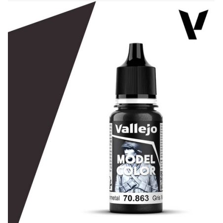 Peinture Vallejo Model Color : Gunmetal - Gris Metalizado