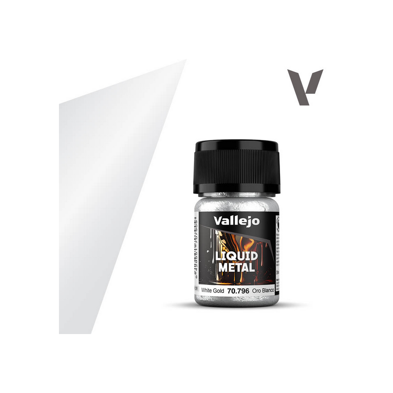 Peinture Vallejo Liquid Metal : White Gold - Oro Blanco