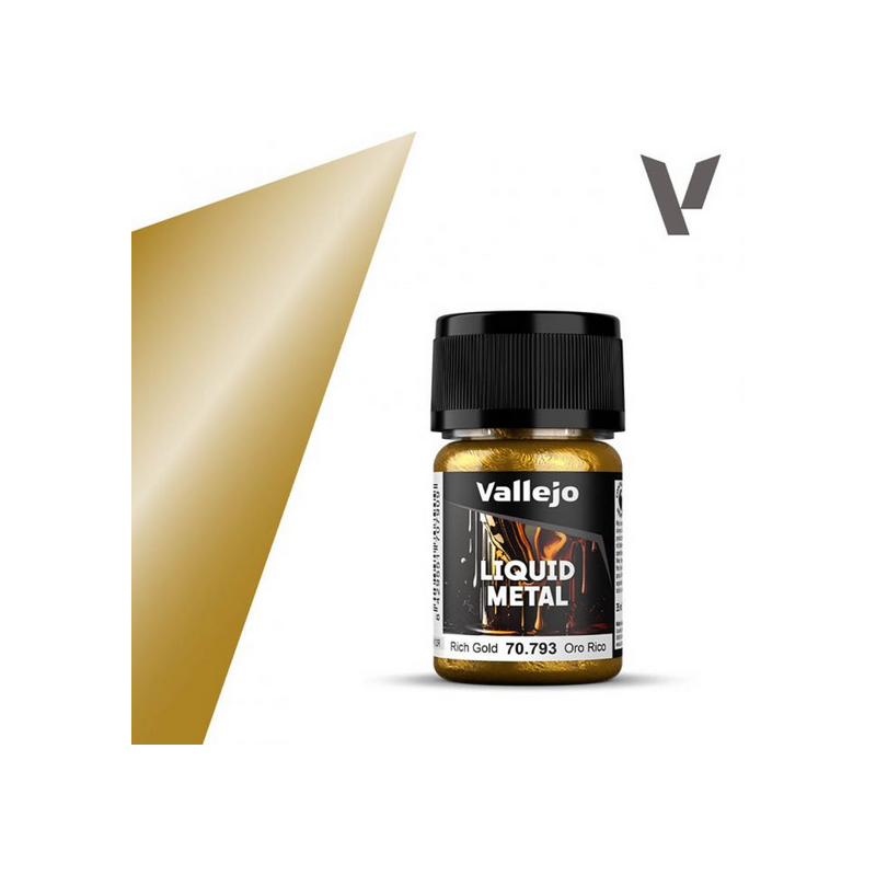 Peinture Vallejo Liquid Metal : Rich Gold - Oro Rico