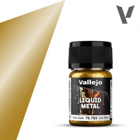 Peinture Vallejo Liquid Metal : Rich Gold - Oro Rico
