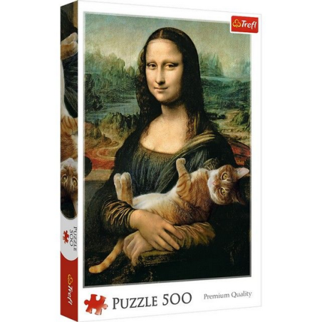 Puzzle - Mona Lisa and Purring Kitten - 500 Pièces