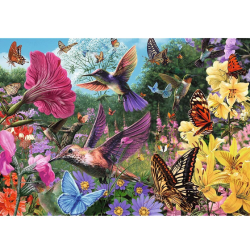 Puzzle Trefl - L'heure du thé Premium Plus : Jardin des colibris - 1000 pièces