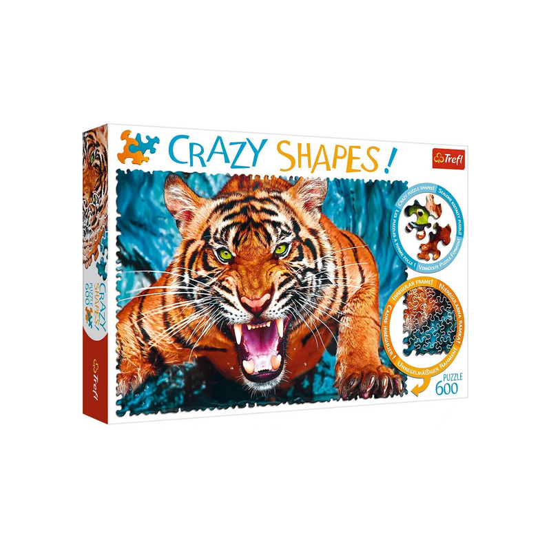 Puzzle Crazy Shapes - Face à un Tigre - 600 Pièces Puzzle Crazy Shapes - Face à un Tigre - 600 Pièces