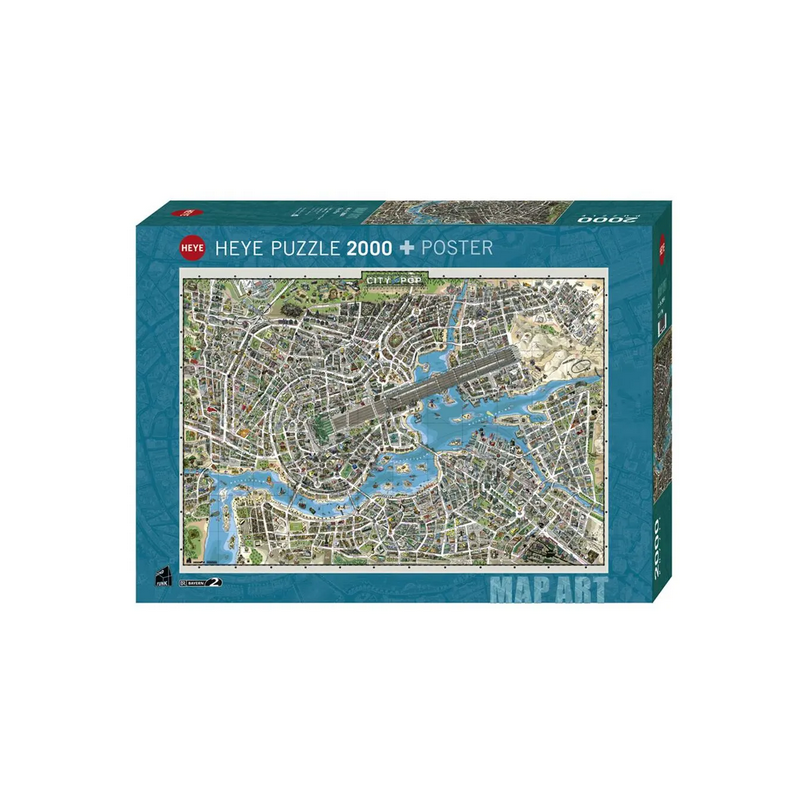 Puzzle Heye : Ville de la Pop : Map Art - 2000 Pièces Puzzle Heye : Ville de la Pop : Map Art - 2000 Pièces