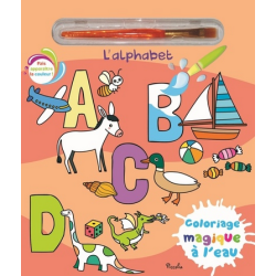 Livre coloriage magique à l'eau avec un pinceau - L'Alphabet