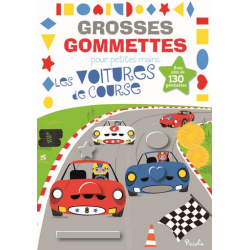 Livre Gommettes - Grosses Gommettes pour petites mains - Les Voitures de Course