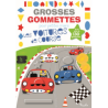 Livre Gommettes - Grosses Gommettes pour petites mains - Les Voitures de Course