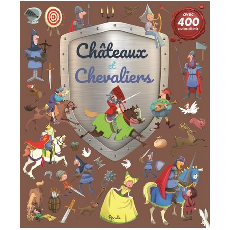 Livre Gommettes avec 400 autocollants - Châteaux et Chevaliers